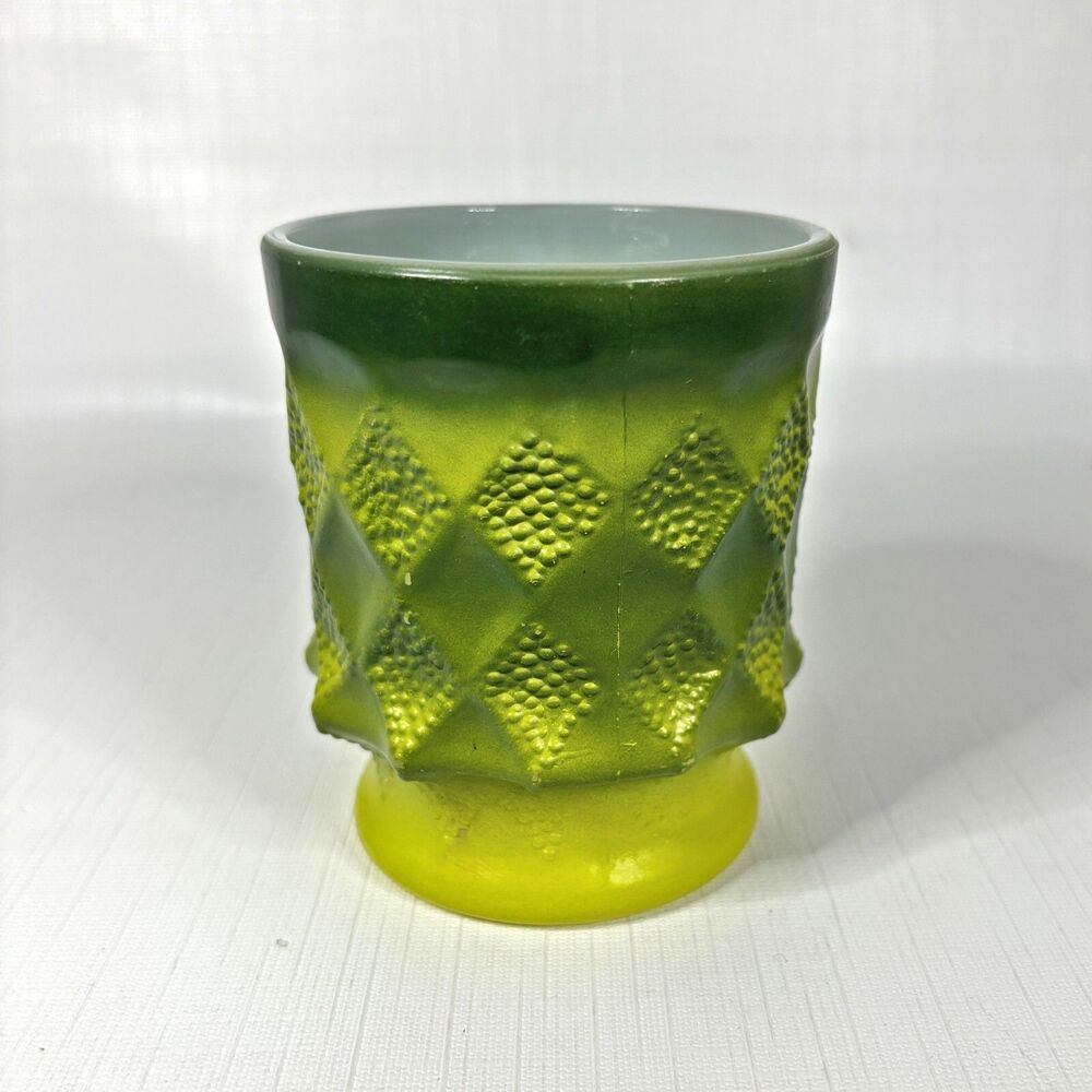 Vintage Green Kimberly Diamond Point Mug Fire King Coffee Cup Retro Made USA - Picture 4 of 7
